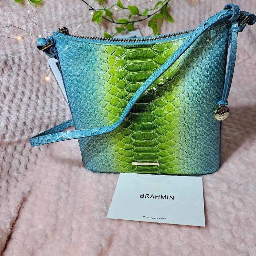 NWT Brahmin Katie Limeade Rivers Leather Bag - Picture 2 of 16